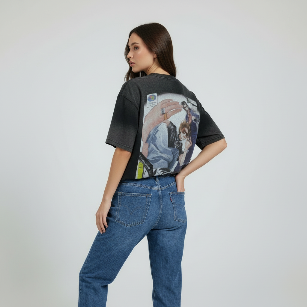 TRIØ7 URBAN – Tie-Dye Boxy Tee – Rückansicht | Oversized Boxy T-Shirt von TRIØ7