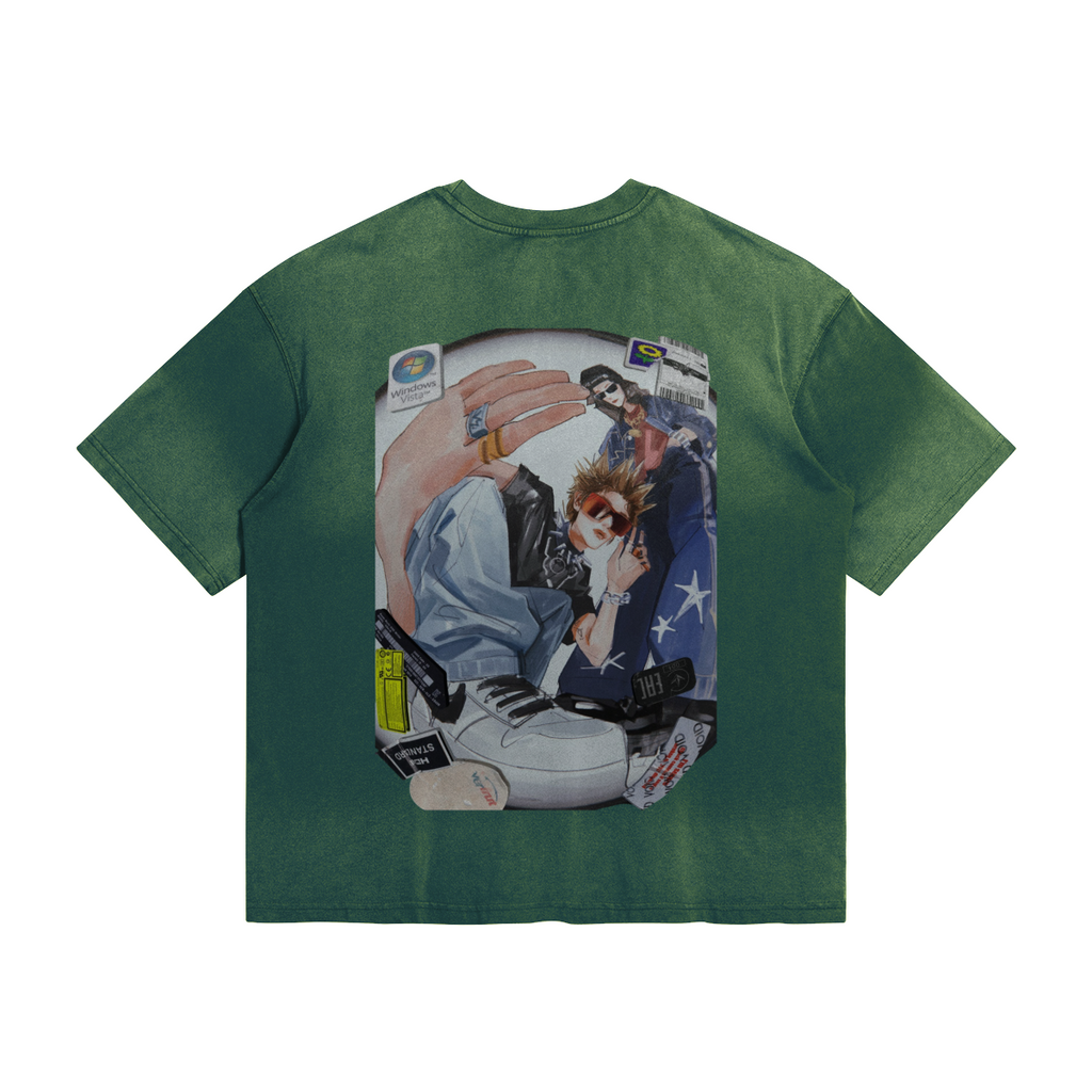 TRIØ7 URBAN – Tie-Dye Boxy Tee – Rückansicht 6 | Oversized Boxy T-Shirt von TRIØ7