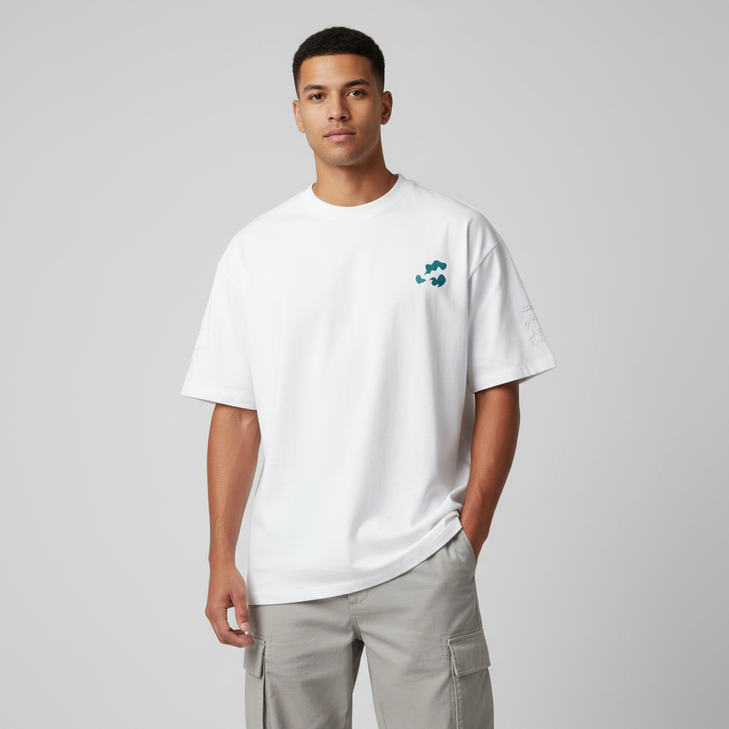 TRIØ7 ESSENTIAL – Heavyweight Oversized Tee 300+ – Frontansicht 2 | Oversized Boxy T-Shirt von TRIØ7