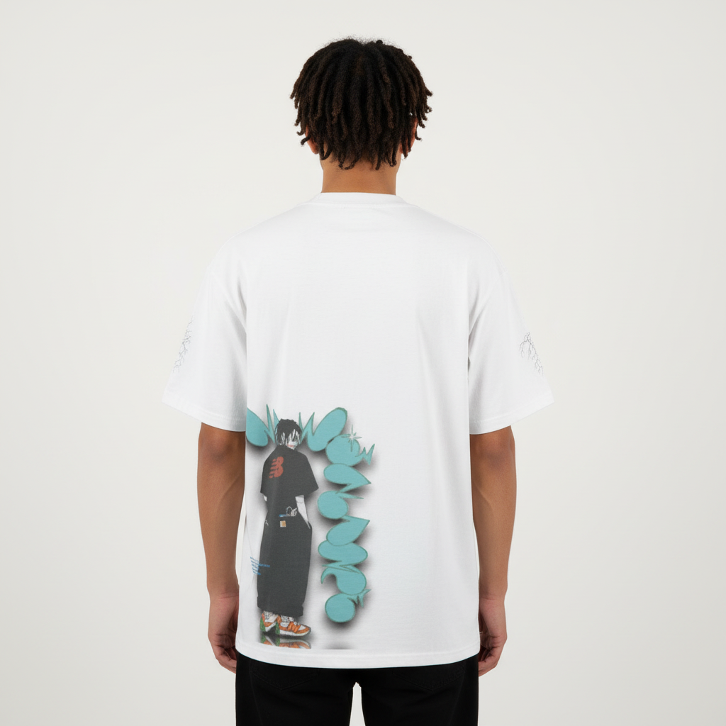 TRIØ7 ESSENTIAL – Heavyweight Oversized Tee 300+ – Rückansicht | Oversized Boxy T-Shirt von TRIØ7