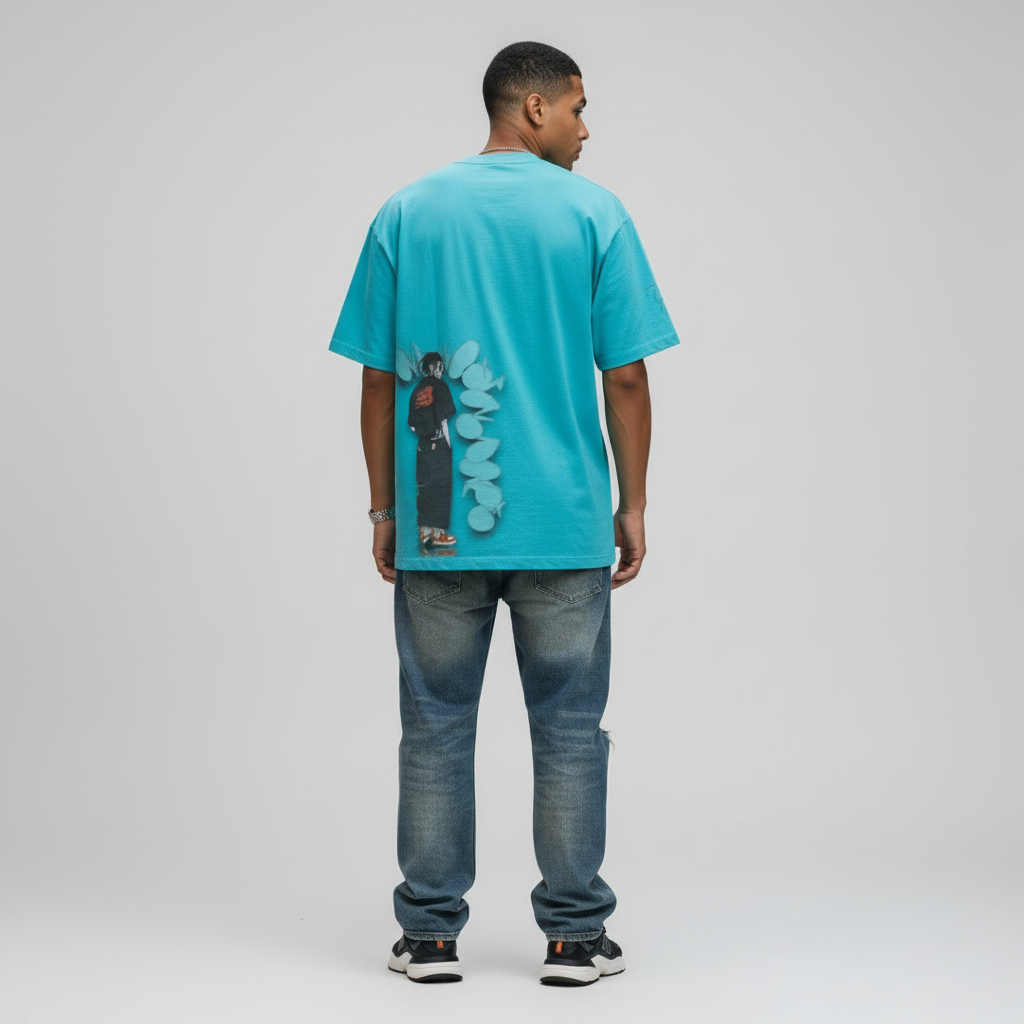 TRIØ7 ESSENTIAL – Heavyweight Oversized Tee 300+ – Rückansicht 2 | Oversized Boxy T-Shirt von TRIØ7