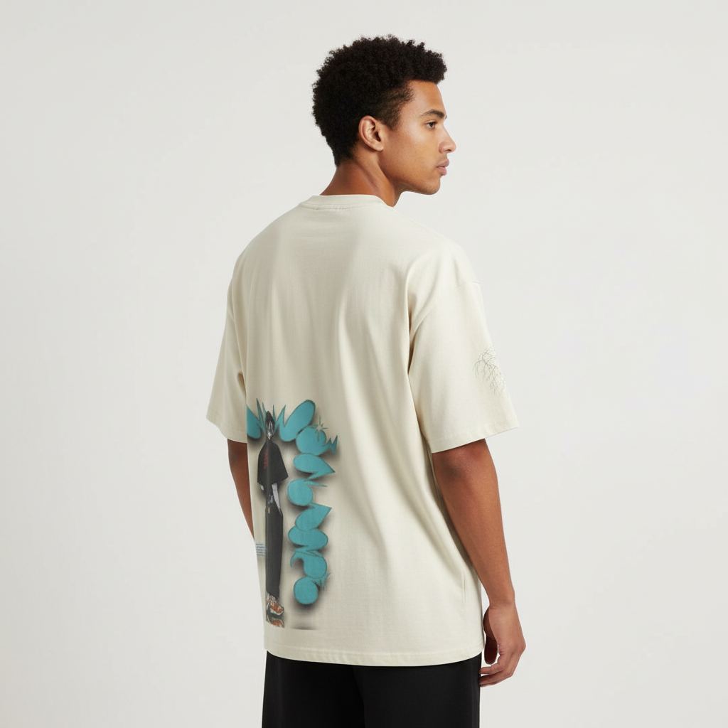 TRIØ7 ESSENTIAL – Heavyweight Oversized Tee 300+ – Rückansicht 4 | Oversized Boxy T-Shirt von TRIØ7