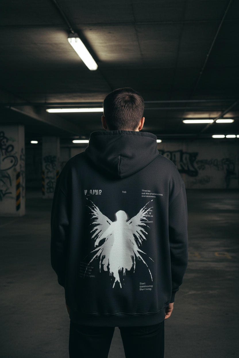 TRIØ7 ARTCORE – Fragment 01 Oversized Hoodie – Frontansicht | Heavyweight Oversized Hoodie von TRIØ7