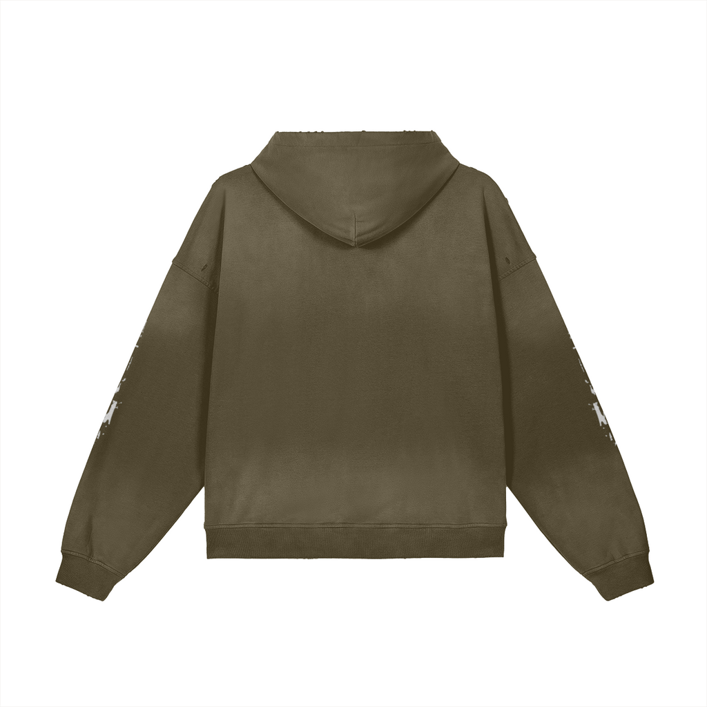 TRIØ7 ARTCORE – Fragment 01 Rebel Hoodie – Rückansicht 2 | Oversized Washed Hoodie von TRIØ7