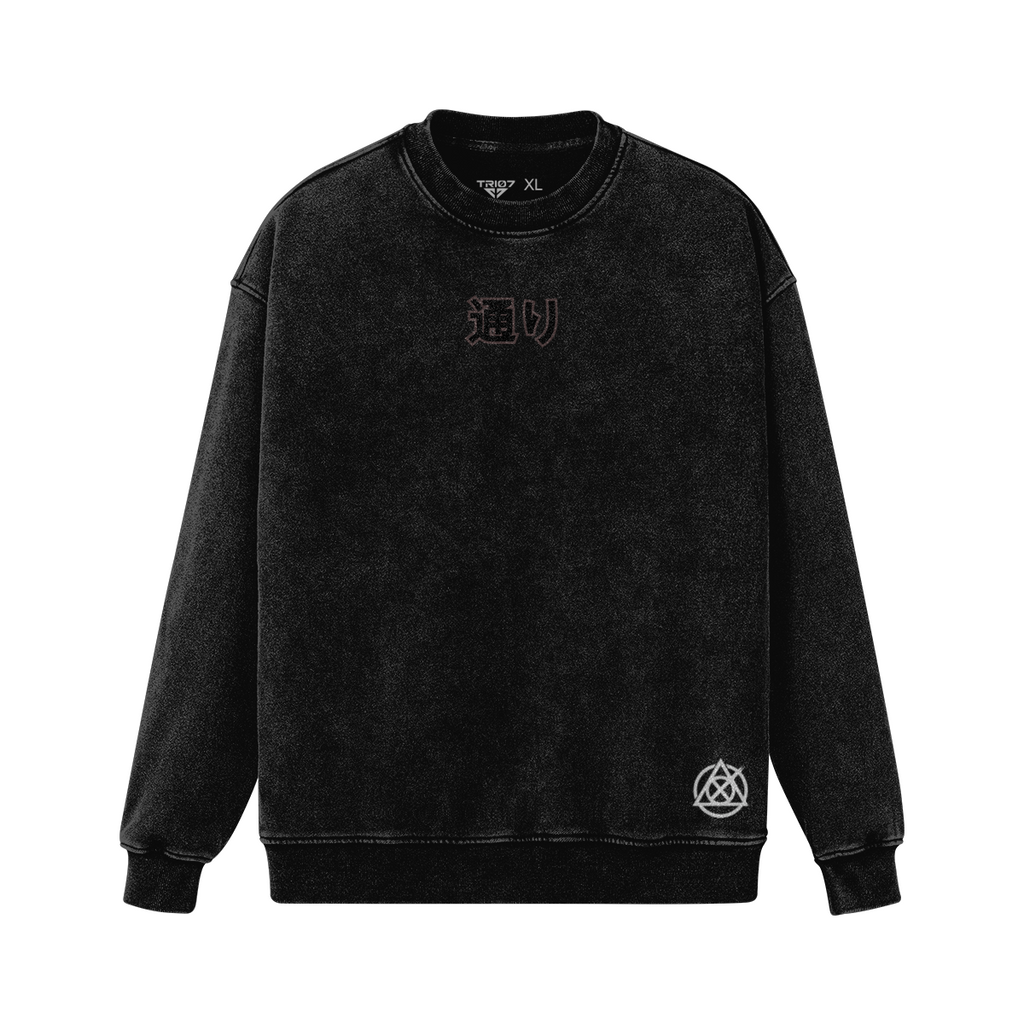 TRIØ7 ARTCORE – Fragment 01 FV Crewneck – Frontansicht 2 | Heavyweight Oversized Sweatshirt von TRIØ7